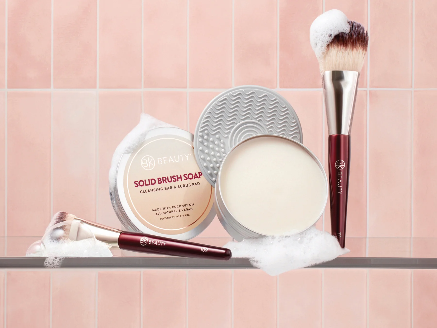 Solid Brush Soap with Cleaning Pad - Image 4